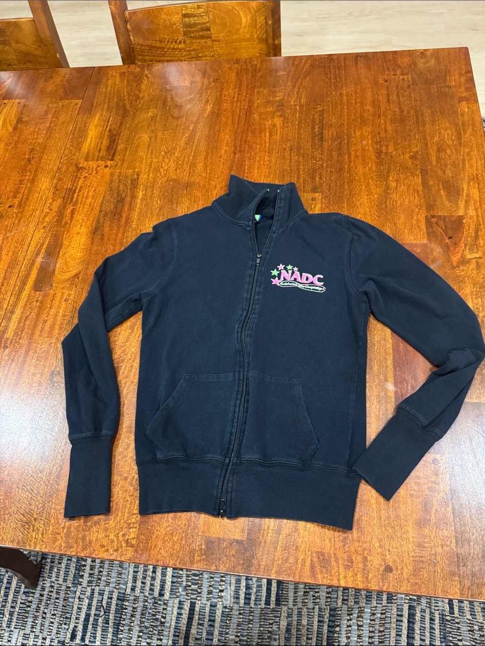 Y2K North American Dance Championship Black Full-Zip Sweatshirt with NADC Logo